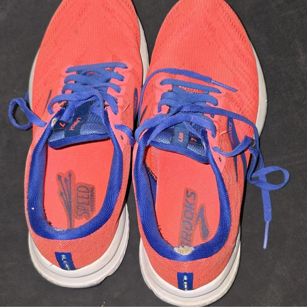 Brooks Launch 7 Women's Mesh Running & Jogging Shoes Pink/Blue/White Lace Up